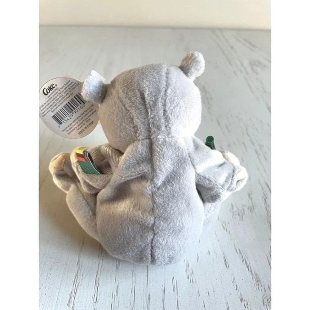 Coca Cola Collectible Bean Bag Plush Set Polar Bear Reindeer Walrus Hippo 4 Pack